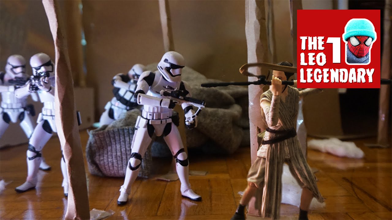 Star Wars The Force Awakens: Rey vs Phasma's Troops Stop-Motion