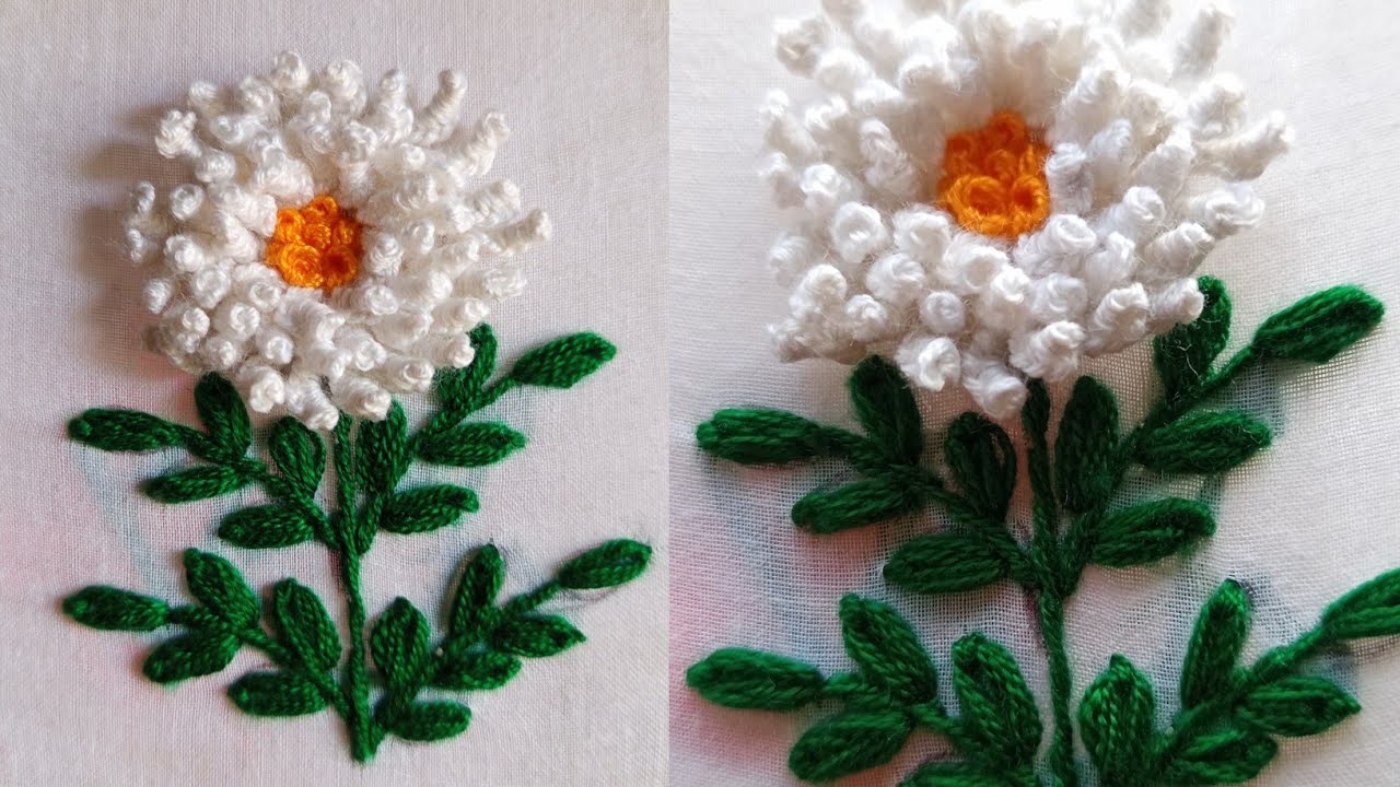  গর্জিয়াস ফ্লাওয়ার ডিজাইন। 3D flower ambrodary. #embroidery #embroiderypatterns 