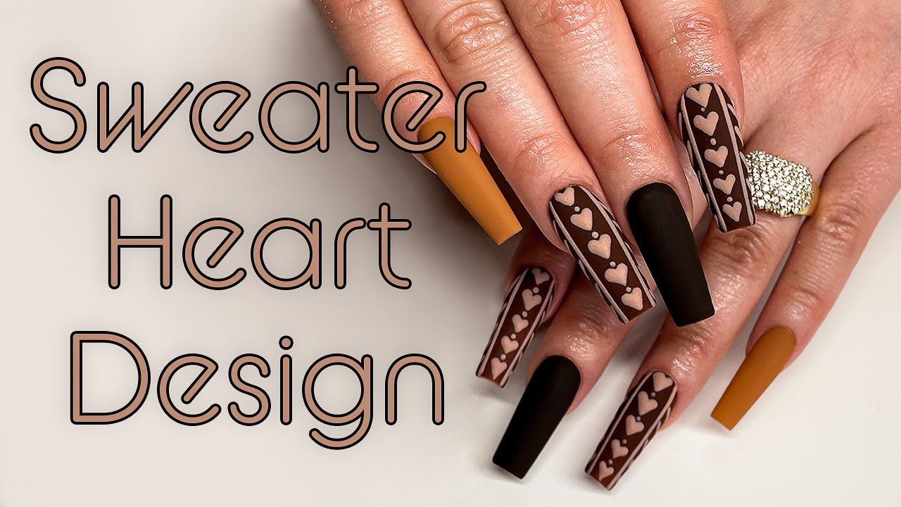 Texture Hearts Sweater Design | Sweater Nails Tutorial | 2023 Valentine’s Day Trend Sweater Nails