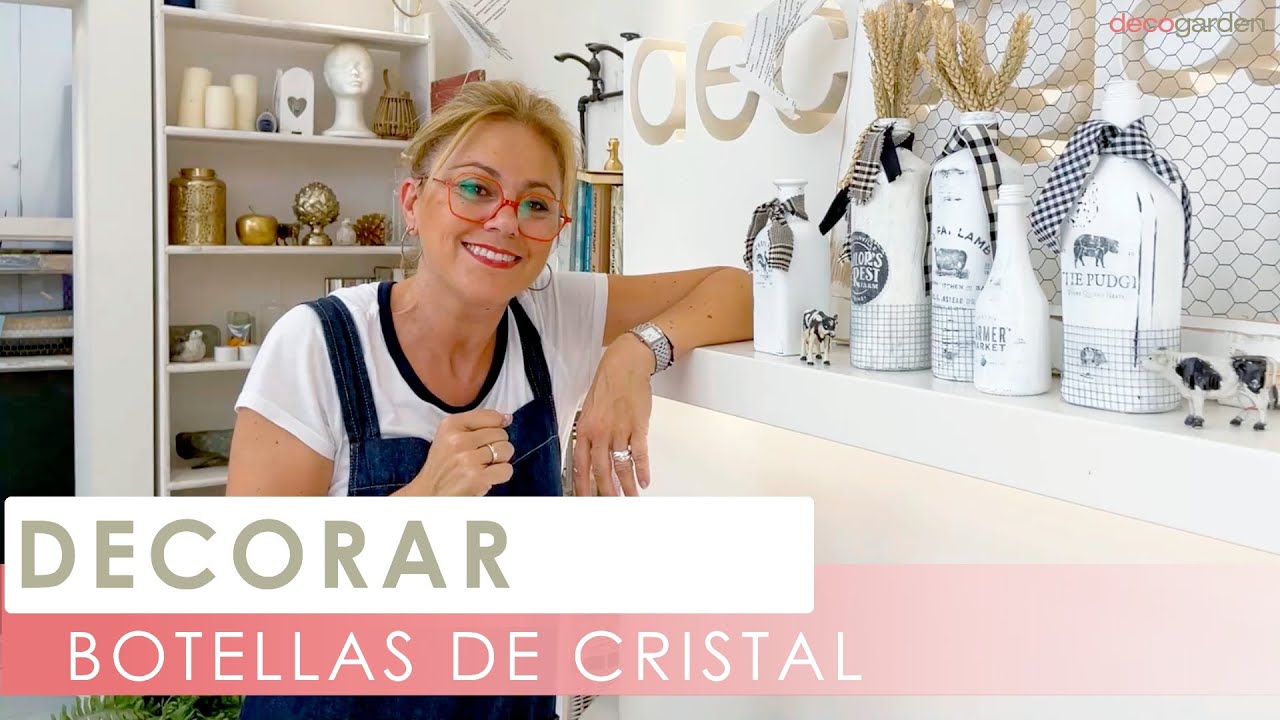 Decorar BOTELLAS de CRISTAL con Decogarden ¡Una manualidad que os encantará!