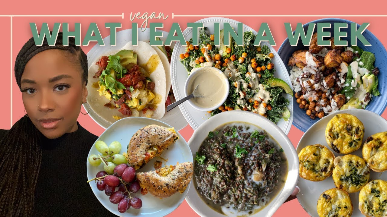 VEGAN FOOD VLOG: What I Eat In A Week 008| Caesar Salad, Breakfast Tacos, Lentil Stew, Egg Cups