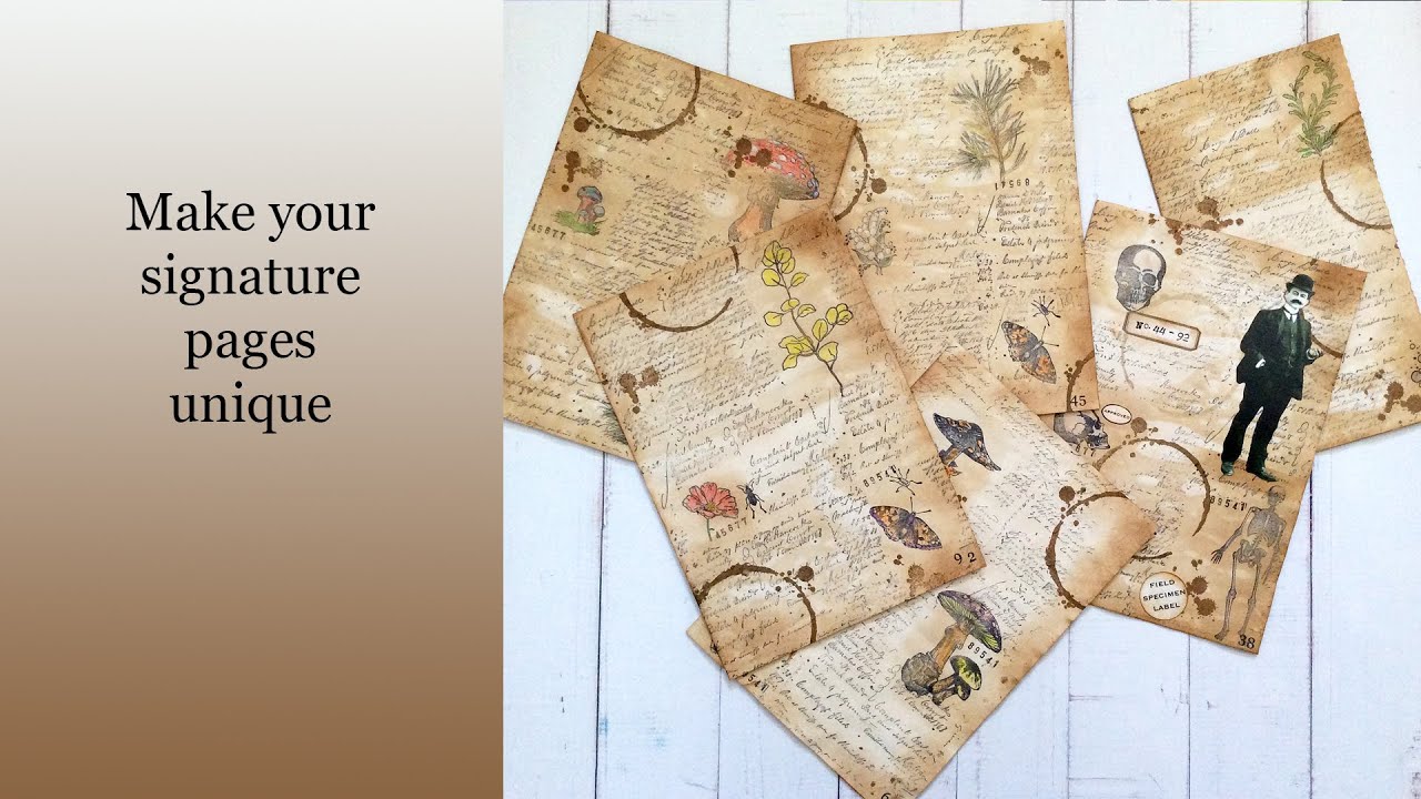 Antiquarian Pages for Junk Journal signatures