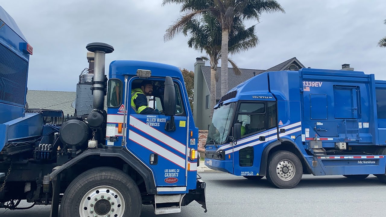 Blue Side-Loader Tag Team Republic Services #2437 & Volterra ZSL Electric #1339EV