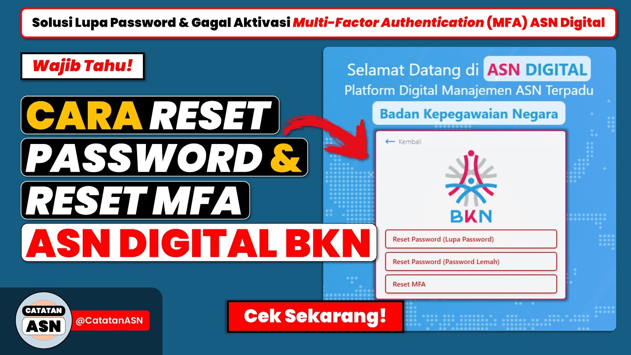 Cara Reset MFA & Reset Password Akun ASN di Portal ASN Digital BKN – ASN Wajib Tahu!