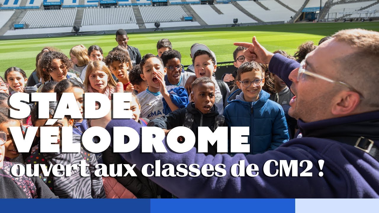 Visite du stade Vélodrome par des classes de CM2 avec @bengous24