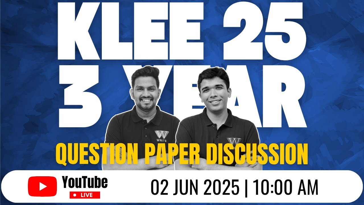 KLEE 2025 Question Paper Discussion | 3-Year LL.B. Exam Analysis & Answer Key | WRITS LIVE