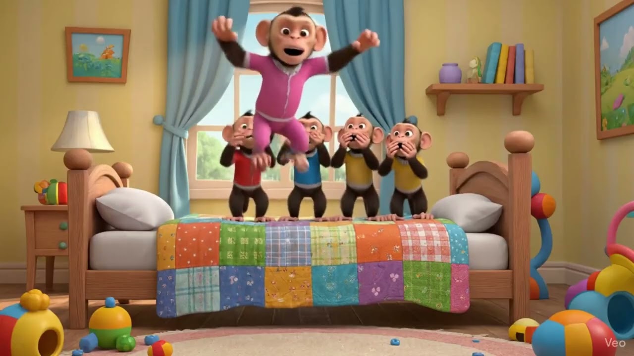 Five Little Monkeys Nursery Counting Rhyme