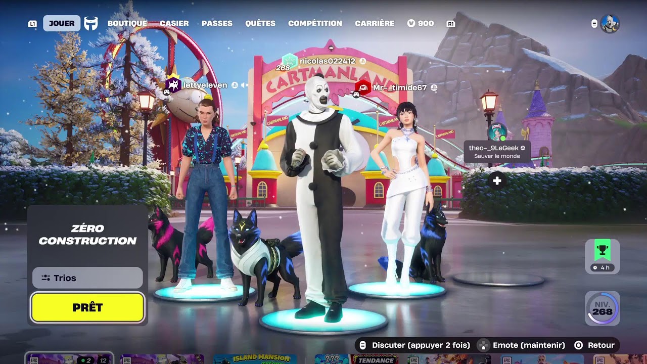 Fortnite game tranquille viens gagné une emote
