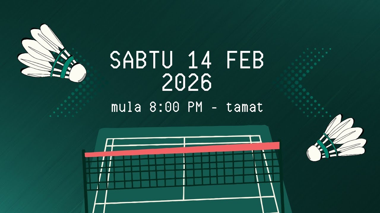 Gelanggang B. Hari Pertama Pertandingan Badminton Tertutup Segaria Palm Oil Mill, Sabtu 14/2/2026