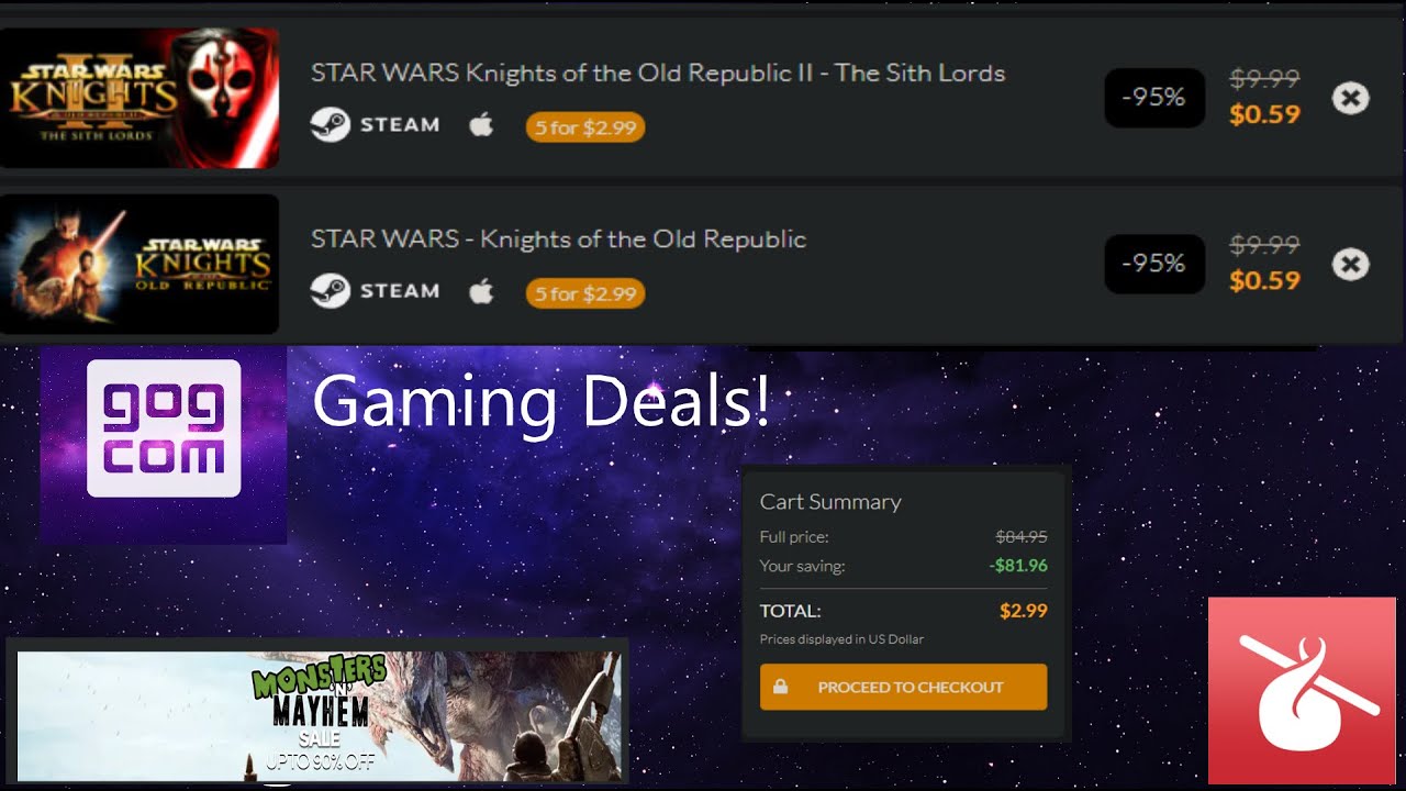Gaming Deals: Star Wars KOTOR $0.59cents!, Fanatical Bundles!, Humble Bundle and More!