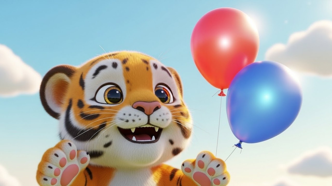 Считаем воздушные шарики с маленьким тигрёнком 🐯🎈🔢 | Мультфильм для детей и весёлые приключения