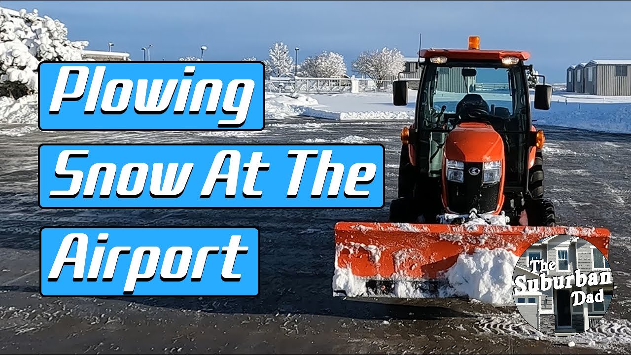 Airport Snow Removal with a Kubota tractor