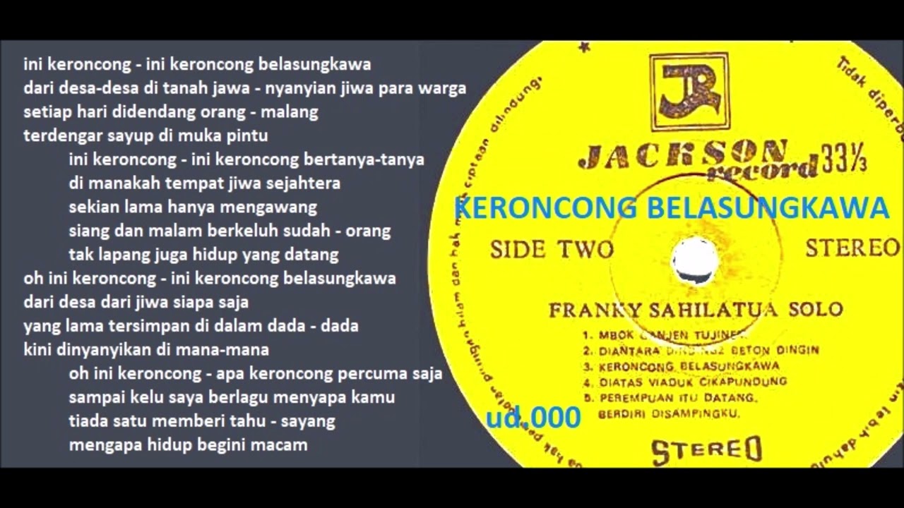 Franky Sahilatua -  Keroncong Belasungkawa (Franky-Yudhis) - 1982