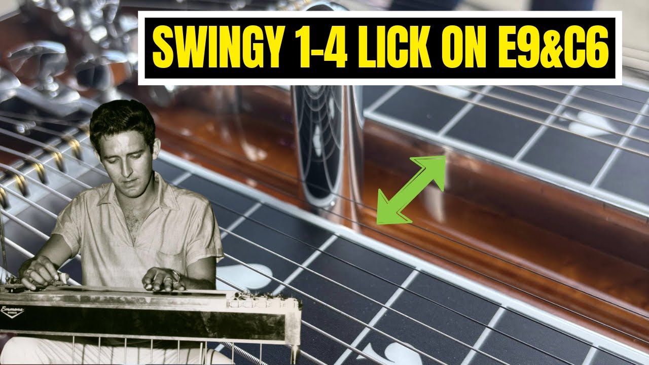 Buddy Emmons Swingy 1-4 Lick on E9&C6 // Pedal Steel Guitar Lesson