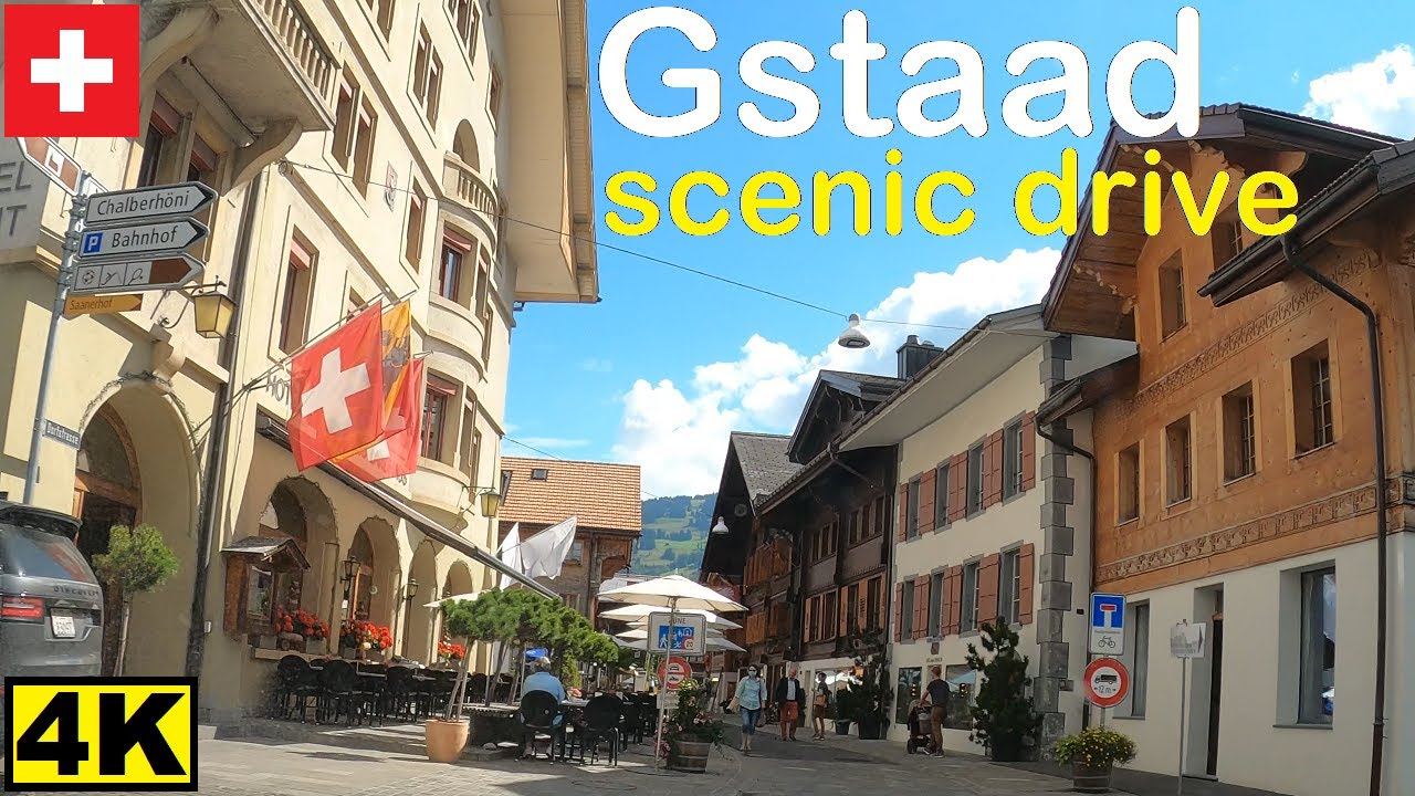 Scenic drive from Schönried crossing Saanen till Gstaad into the swiss alps.
