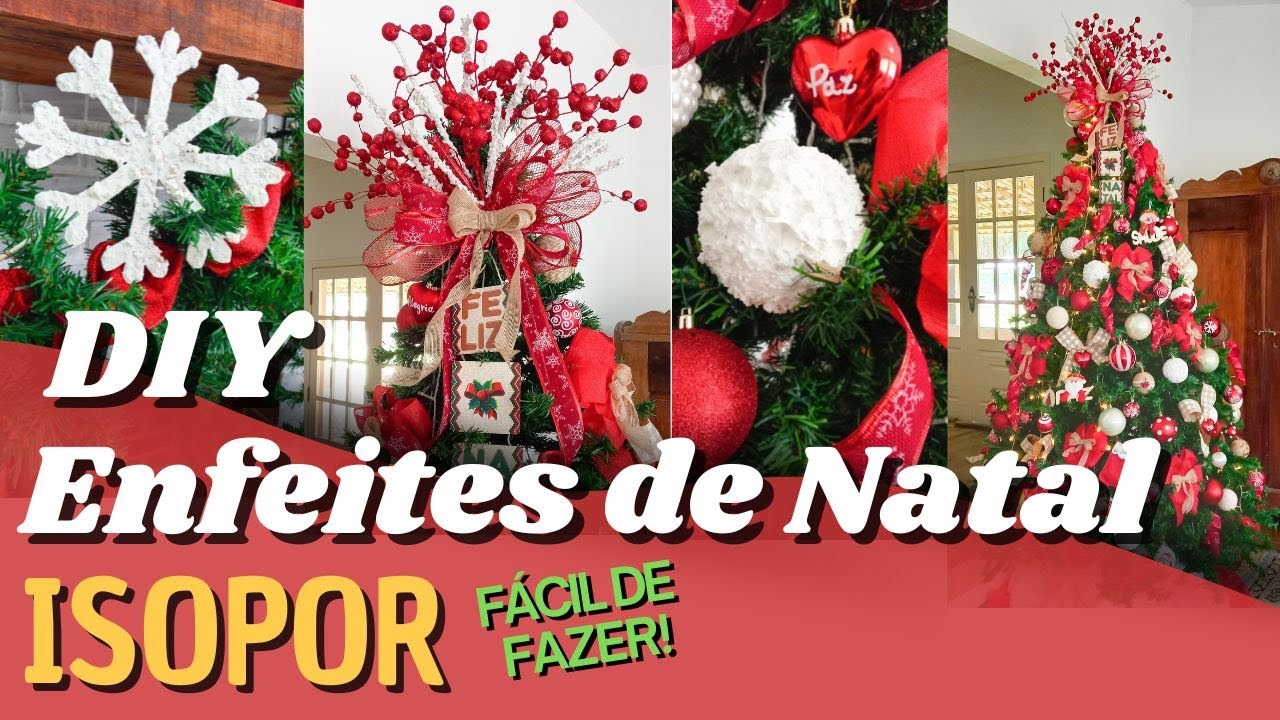 Como fazer ENFEITES DE NATAL com FLOCOS DE NEVE ? - ISOPOR - VÁRIAS IDEIAS gastando pouco