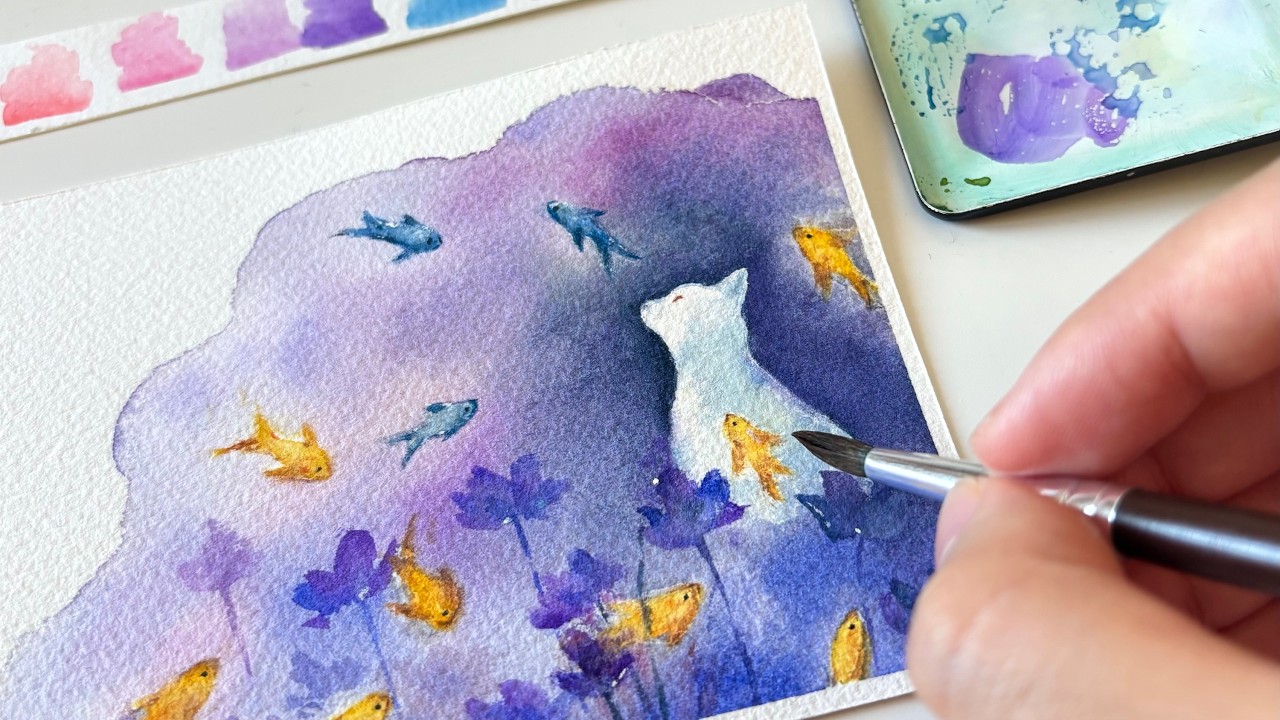 Relaxing Paint With Me ✧ The Most Satisfying Watercolor Trick