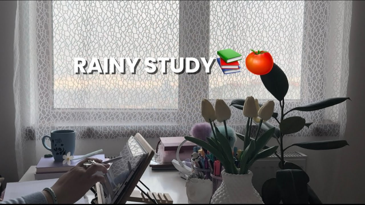 RAINY STUDY 🍅📚 | 2×25 Pomodoro | Calm Rain Sounds | Focus & Productivity