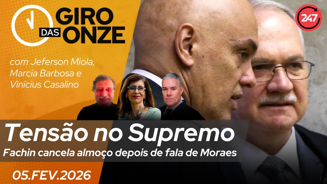 Giro das Onze | Tensã no Supremo: Fachin cancela almoço depois de fala de Moraes