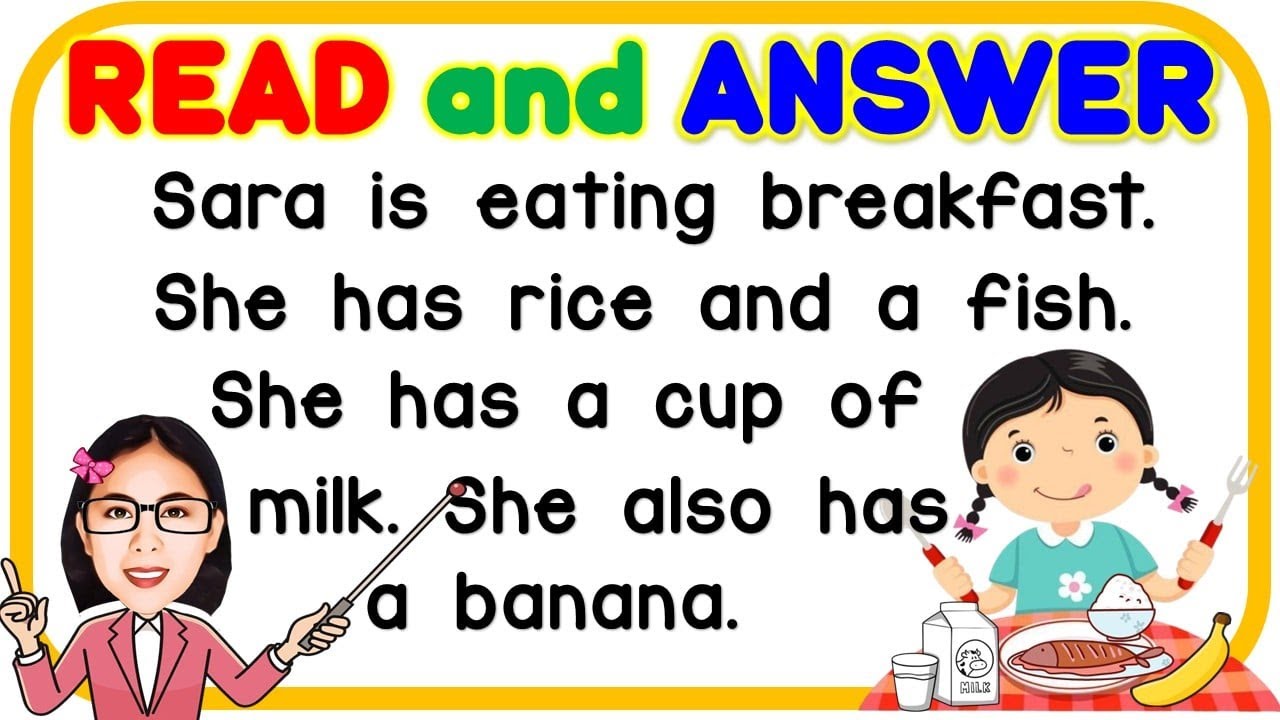 EASY  READING COMPREHENSION FOR KIDS | PRACTICE READING | ENGLISH READING LESSON |TEACHER AYA