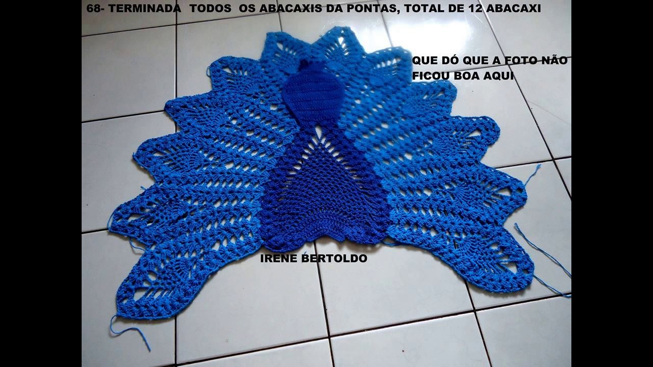 دواسه على شكل طاووس بالخطوات   Crochet Rug