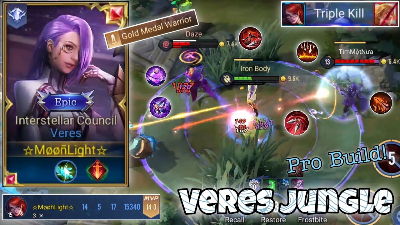 Veres Jungle Pro Gameplay | SS Tier Hero as Jungle + Best Build | Arena of Valor | Li&ecirc;n Qu&acirc;n mobile