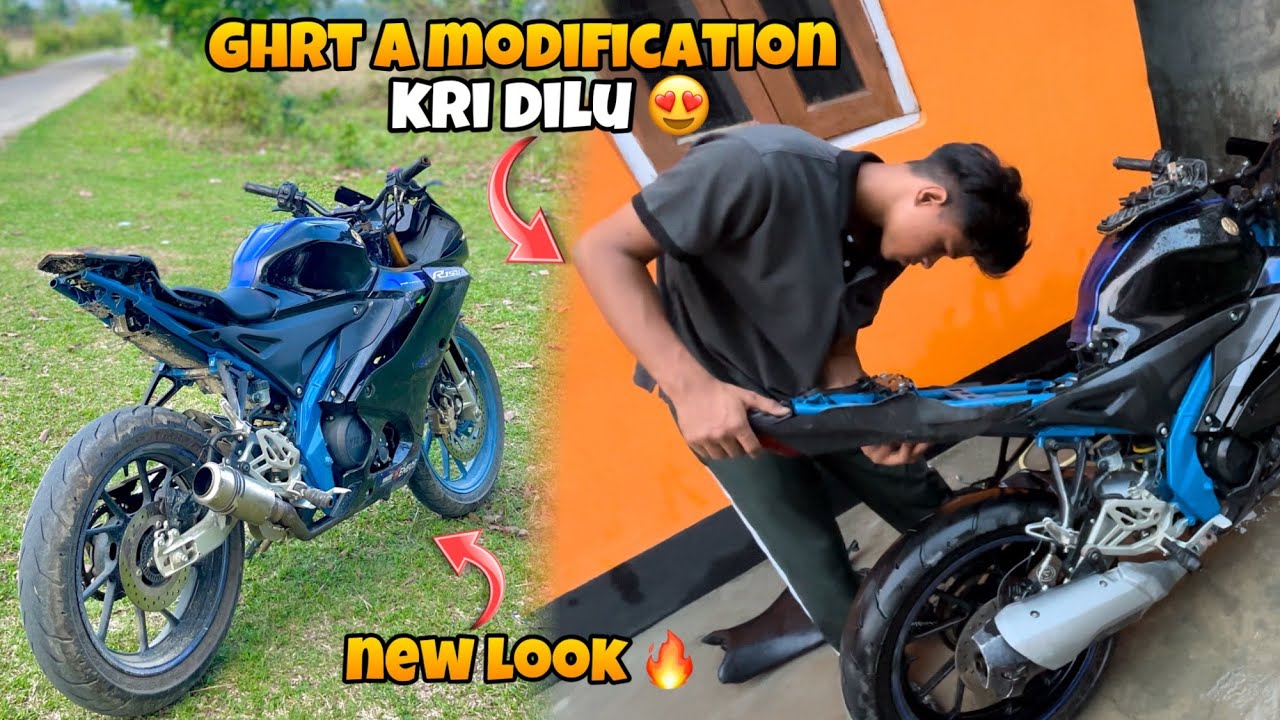 Ghrt a Modification kri dilu bike khn ❤️&zwj;🩹 / R15 v4 stock exhaust modification