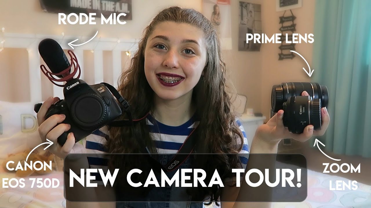 NEW CAMERA TOUR! (Canon EOS 750D/Rebel T6i, Lenses, RODE shotgun mic) || Thinkmunch