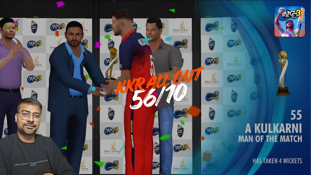 KKR 56 All Out 😱 RCB Chase in 2.4 Overs | WCC3 Gameplay IPL Match | Match No - 1 @GamingYashSaini