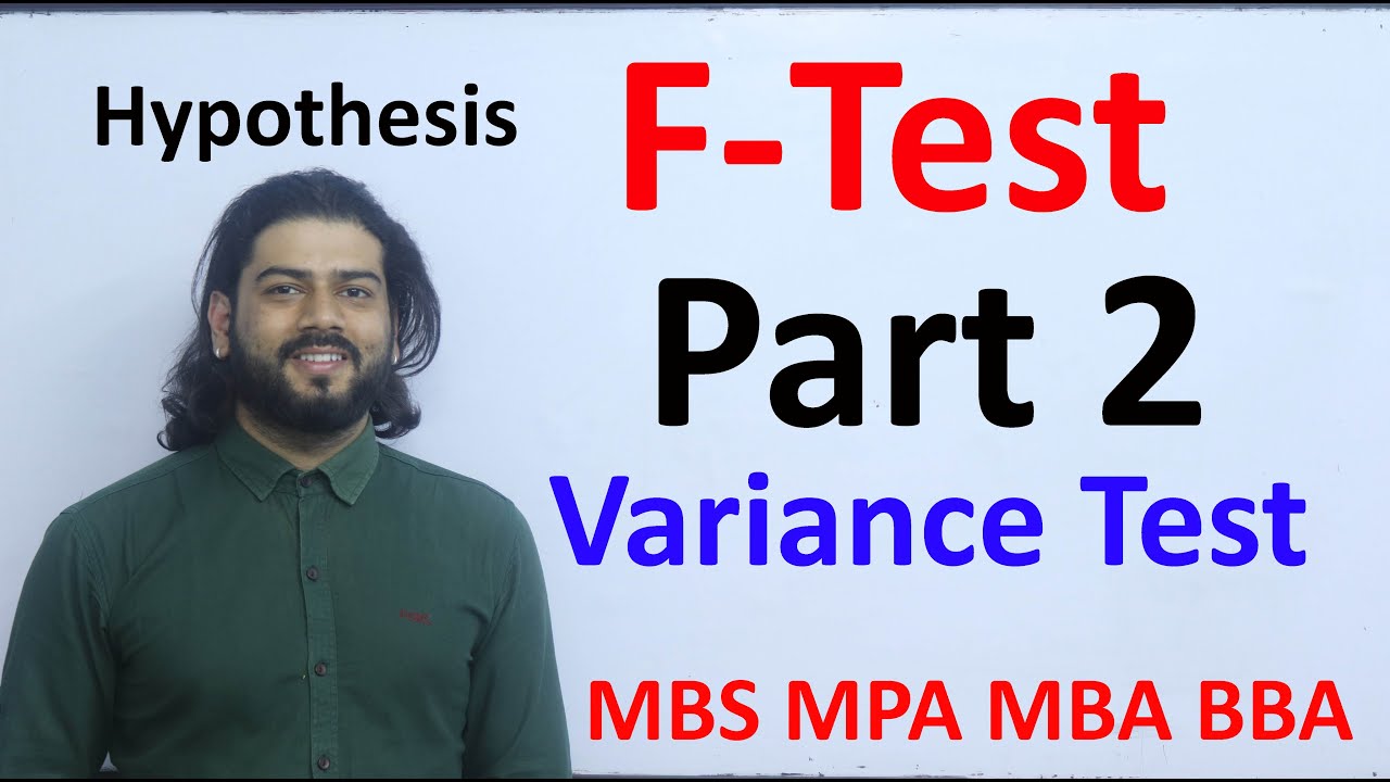 F Test part 2 Variance Test Hypothesis Set Up formula Discussion MBS first Semester Statistics