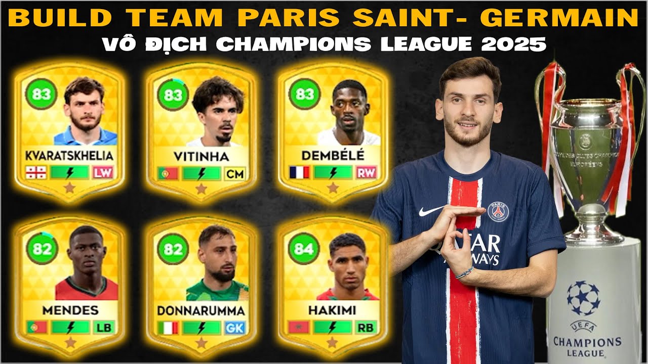 DLS 25 | Build team PSG 2025 vô địch C1 | Lập kỉ lục chung kết thắng đậm nhất