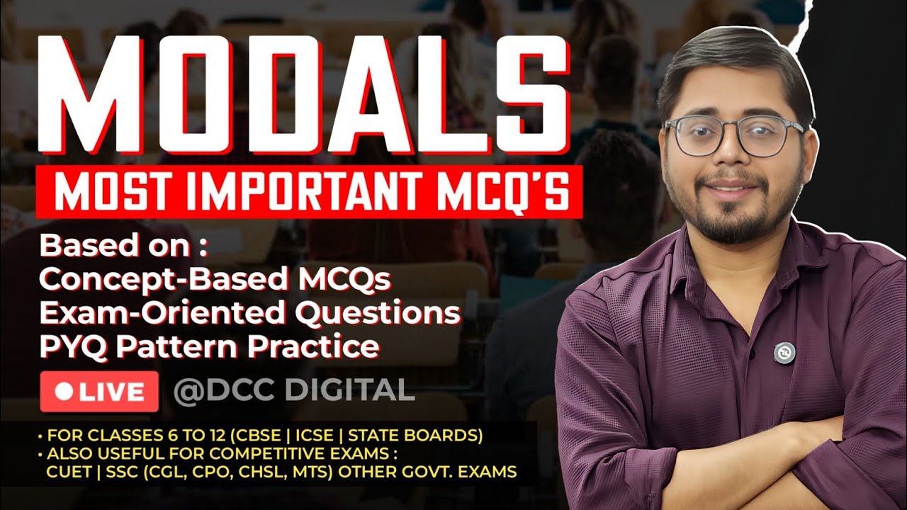English Modals Important MCQs | Can, Could, May, Must | Class 6–12 | CUET | SSC Exams