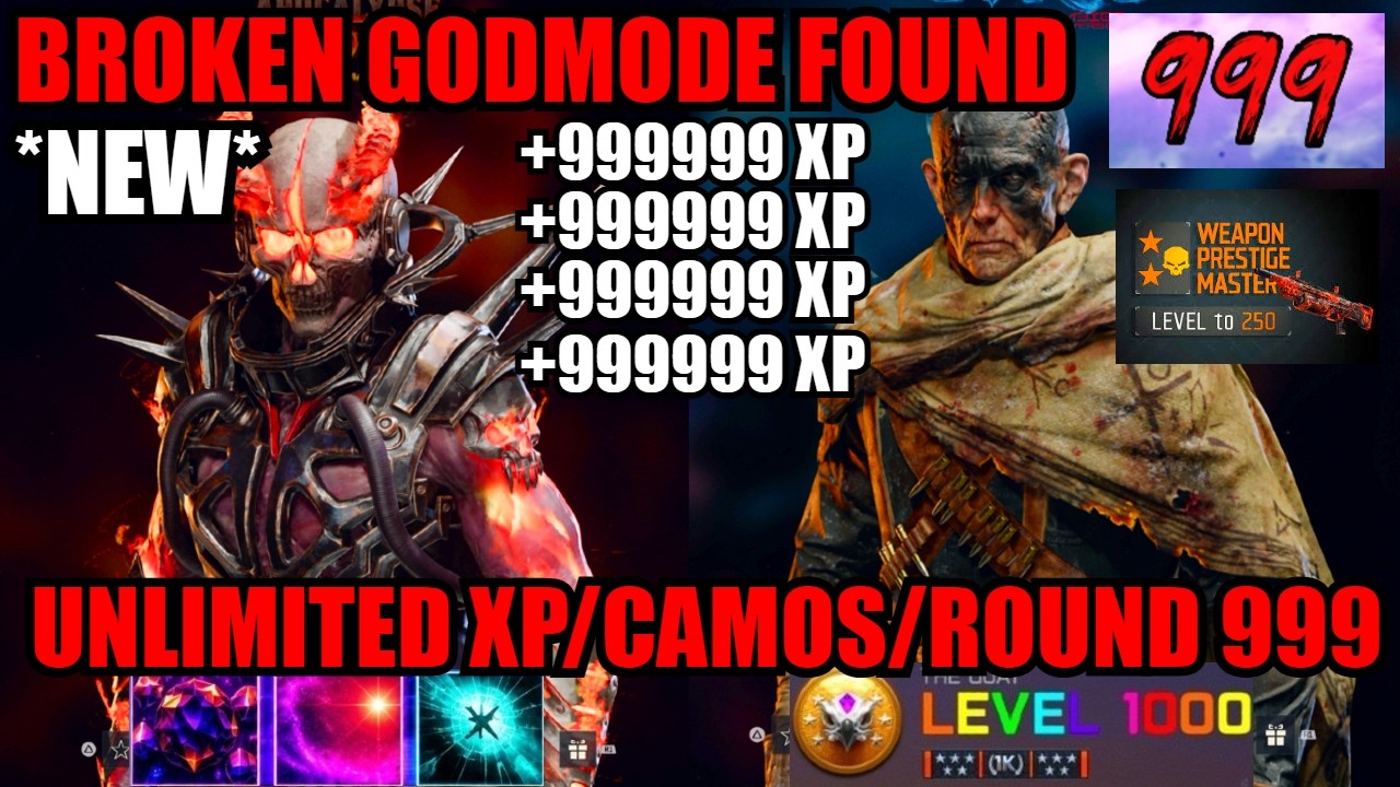*NEW* BROKEN GODMODE GLITCH FOUND! UNLIMITED AFK XP/CAMO/ROUND 999! BO7 GLITCHES! BO7 ZOMBIES GLITCH
