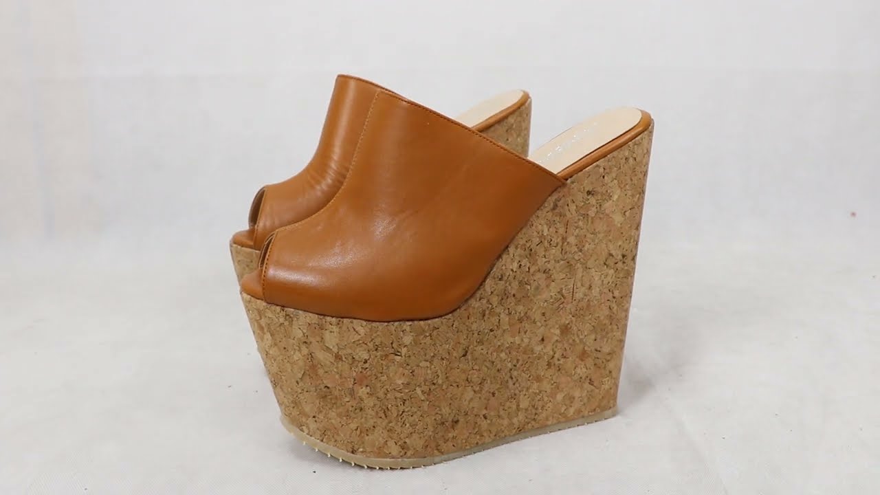 Sorbern Wedges Mules High Heel Shoes 20cm Crok Style Heels Slip On Sandal