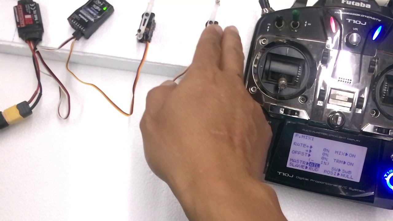 How to set 2 servo for Elevator, P.Mix by Futaba T10J (English)