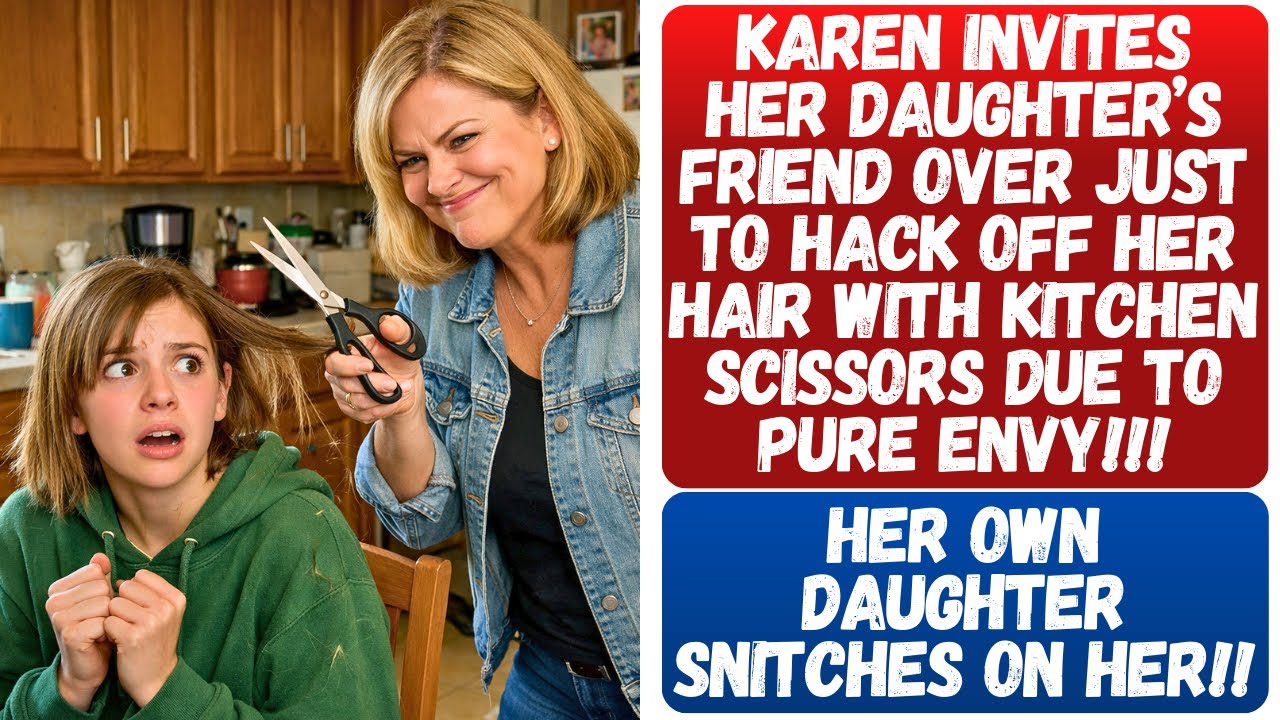 KAREN INVITES HER DAUGHTER’S FRIEND OVER JUST TO HACK OFF HER HAIR WITH KITCHEN SCISSORS!!!