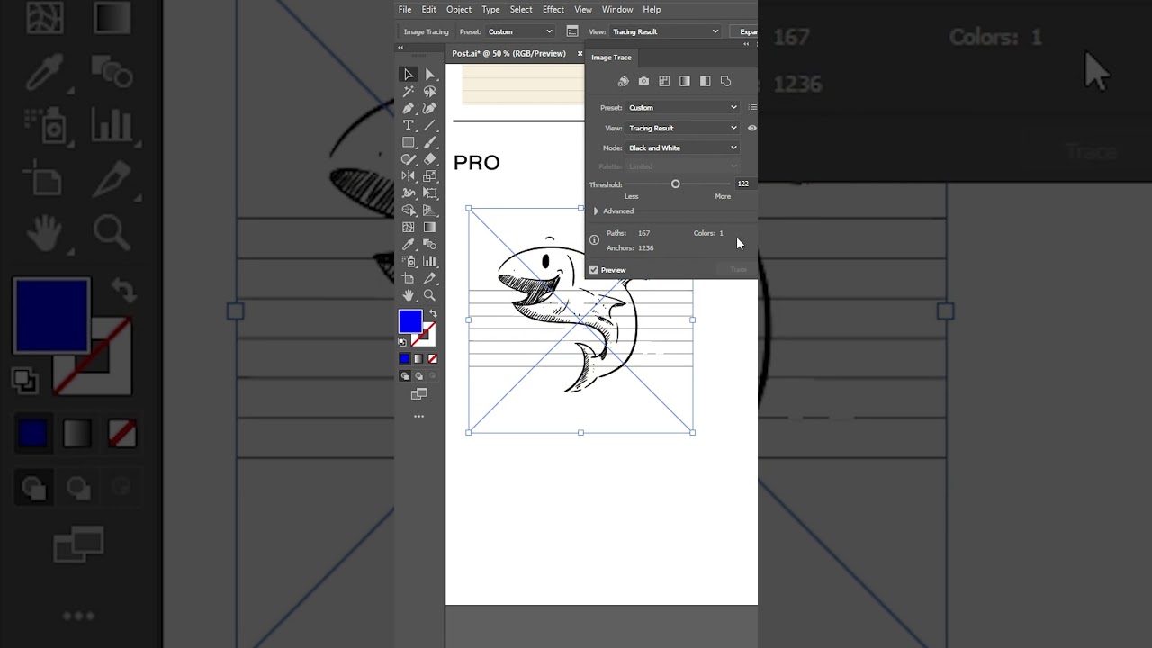 How to turn a Pencil Sketch to Clean Line Art in Adobe illustrator