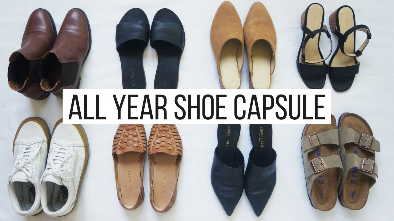 My Minimal Capsule Wardrobe Shoe Collection | Trying on all the shoes in my closet