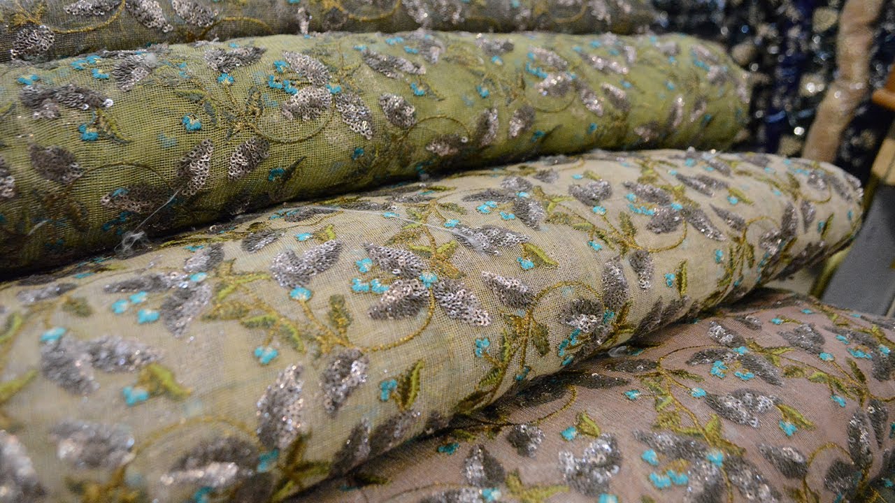 Pakistani suits design | Unstitched mukesh work suits online in China Market Rawalpindi Pakistan