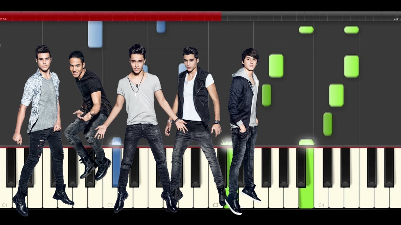 CNCO Cien piano midi tutorial sheet partitura cover app karaoke