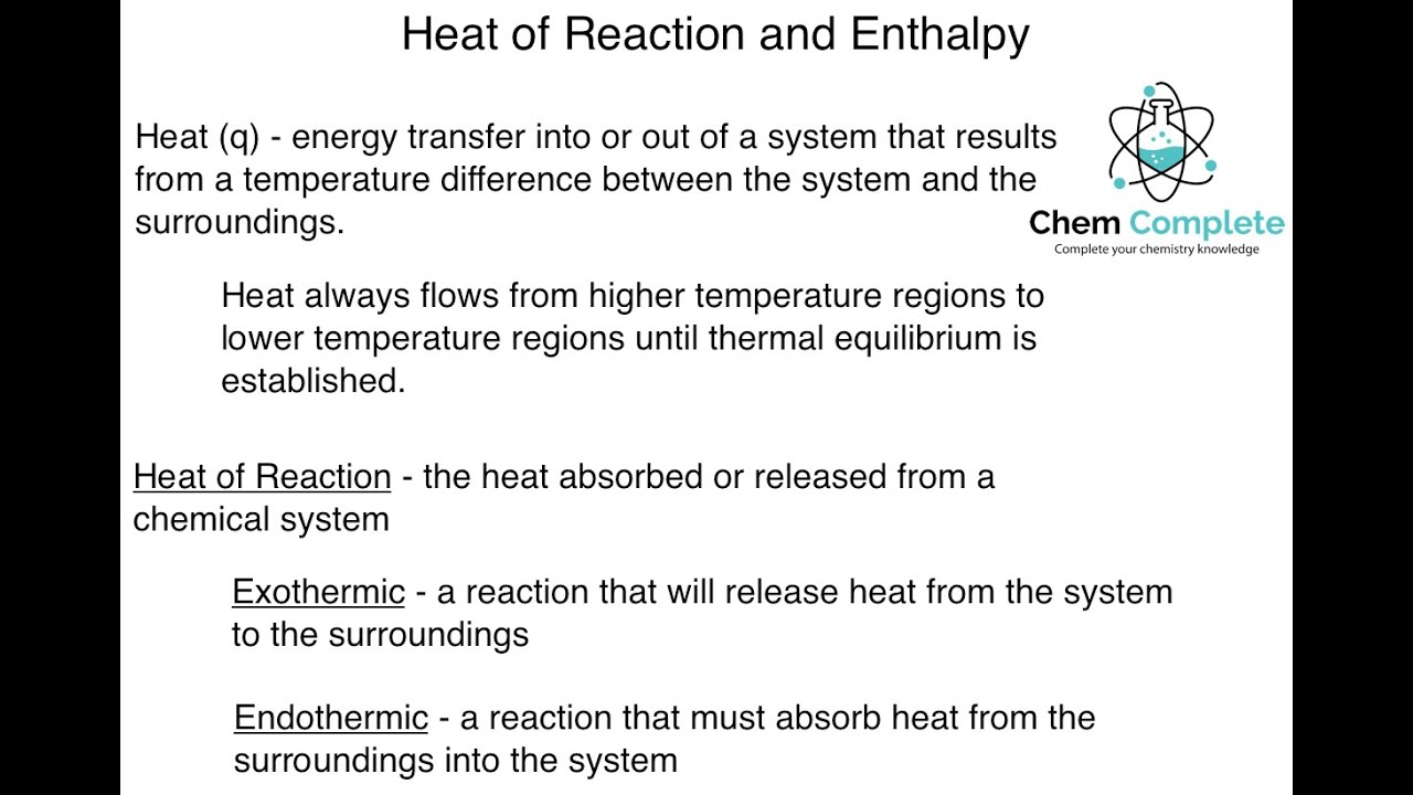 Heat of Reaction and Enthalpy