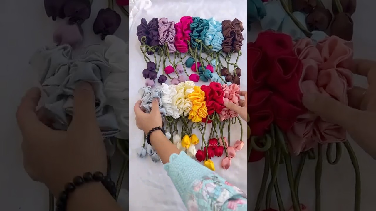 Packing Order of 24 Satin Tulip Scrunchies🌷 12 Beautiful Colours Available 