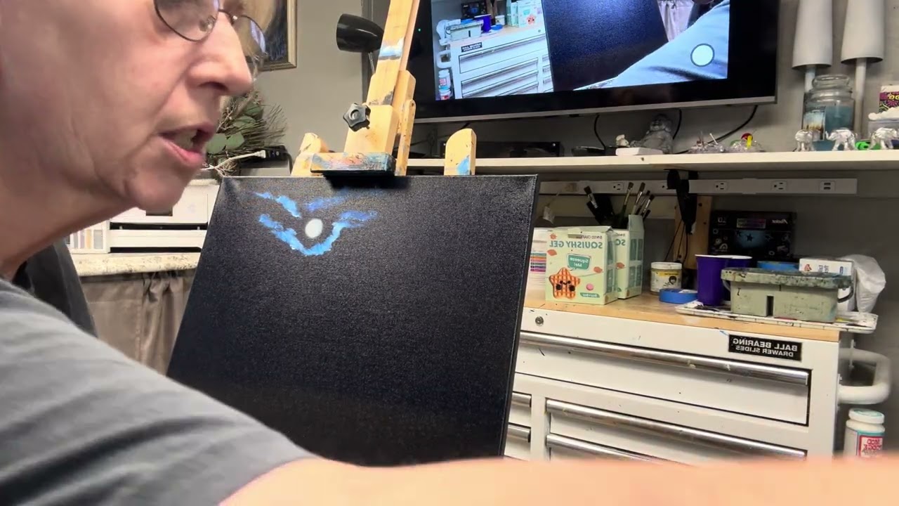 28- Today I’m painting in oil paint and trying something new to me. 