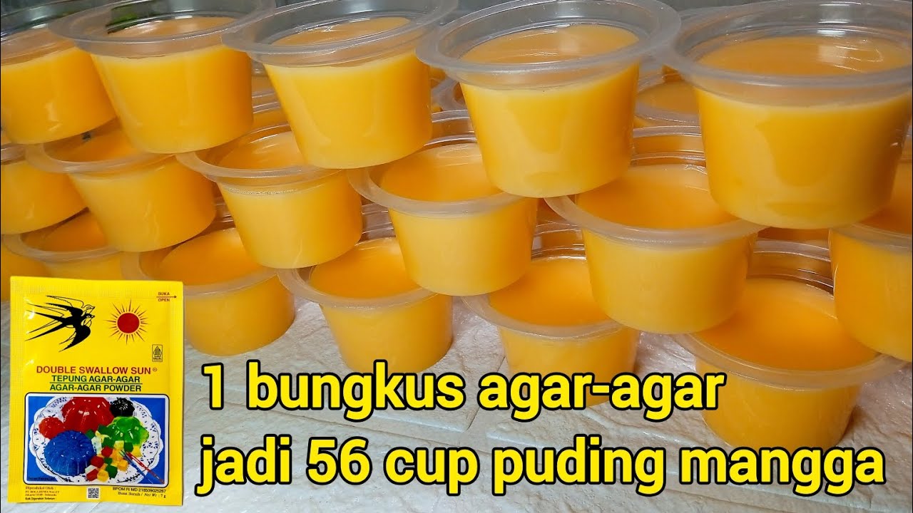 1 Bungkus Agar-agar Jadi 56 cup Silky Puding Mangga, Siap Jualan Mudah Untung Melimpah