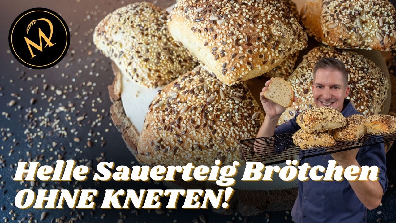 Die besten hellen Sauerteig Brötchen ohne Knetmaschine