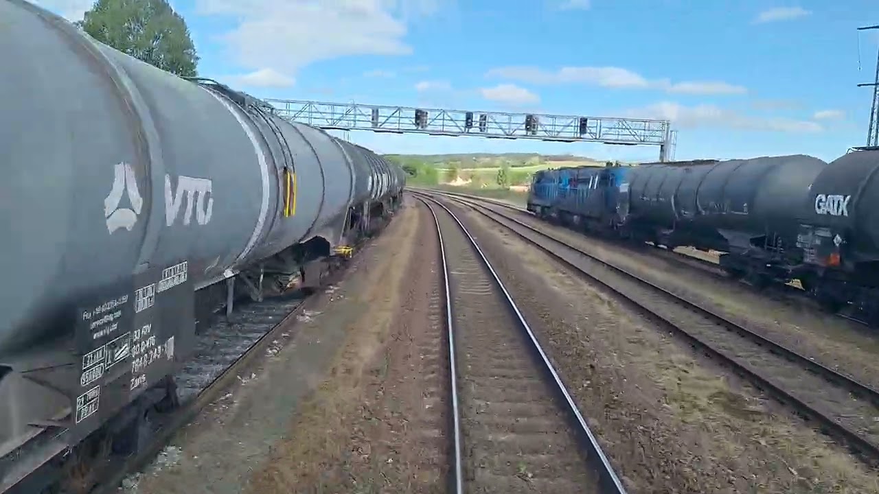 Pohled ze stanoviště lokomotivy 750 235-4, Plzeň hl.n. - Vroutek trať 160 (PRAXE 2025)