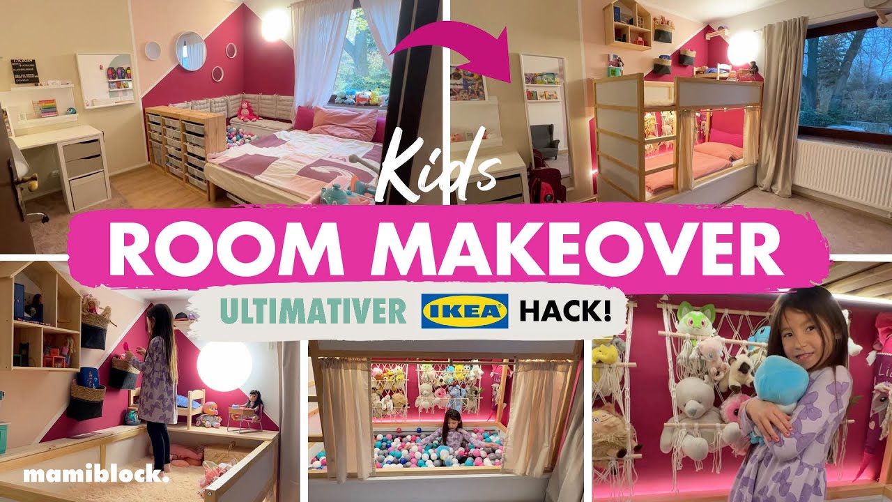 Kinderzimmer Room Makeover XXL | ULTIMATIVER Ikea Hack f&uuml;r kleine Zimmer 🥳👏🏻| mamiblock