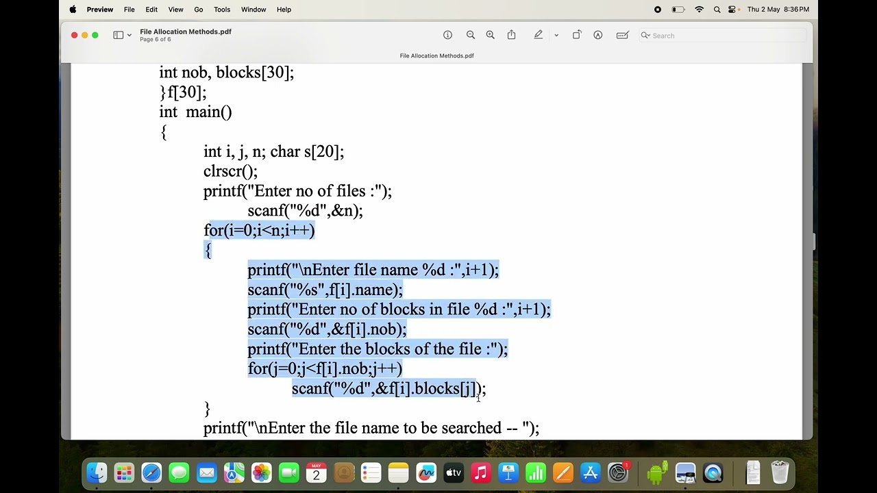 OS Lab || C Program to implement Indexed File Allocation || Operating Systems lab