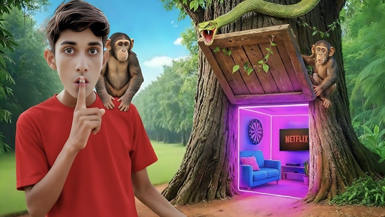 Secret room in jungle🌿. हमने जंगल में एक सीक्रेट रूम बनाया।। Secret Room।।