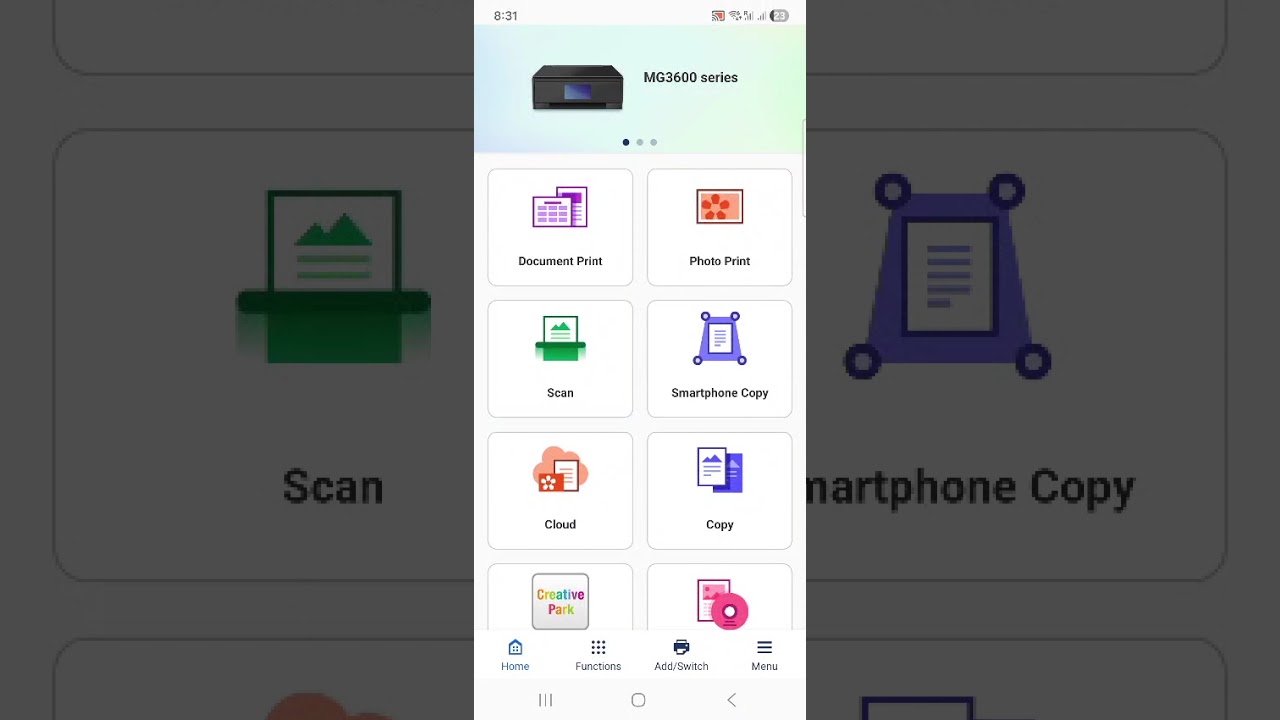 WiFi setup MG/3640 Canon Printer 